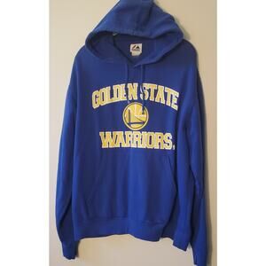 Golden State Warriors Pullover Hoodie XL Royal Bridge Logo Majestic NBA